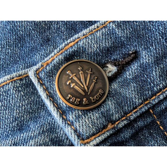 Rag & Bone Size 29 High-Rise Slim Straight Ankle Jeans Made in USA - Picture 6 of 9